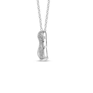1/10 Carat Diamond Penguin Pendant in Sterling Silver - 18"