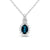 1.13 Carat Genuine London Blue Topaz & White Topaz Pendant in Sterling Silver - 18"