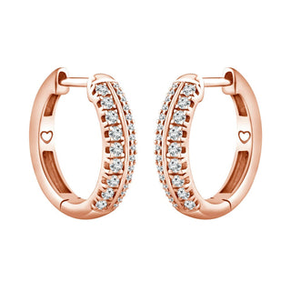 1/4 Carat Diamond Huggie Hoop Earrings in 10K Rose Gold