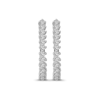 1/2 Carat Diamond Fancy Hoop Earrings in 10K White Gold