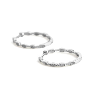 1/5 Carat Diamond Hoop Earrings in Sterling Silver