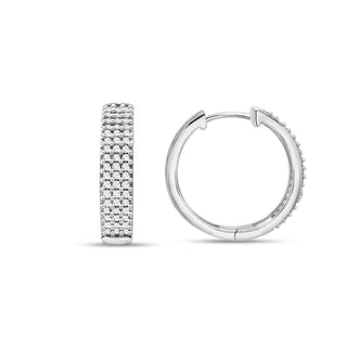 0.65 Carat Diamond Huggie Hoop Earrings in Sterling Silver