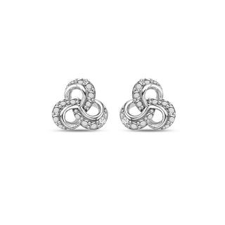 Diamond Accent Knot Earrings in Sterling SIlver