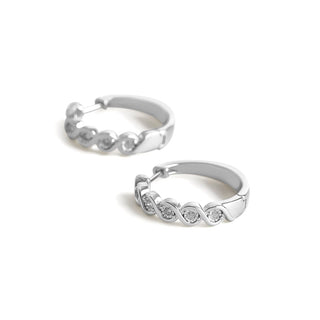 1/8 Carat Diamond Hoop Earrings in Sterling Silver