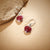 11.70 Carat Ruby & Diamond Accent Heart Dangle Earrings in Sterling Silver