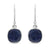 3.80 Carat Blue Sapphire Dangle Earrings in Sterling Silver