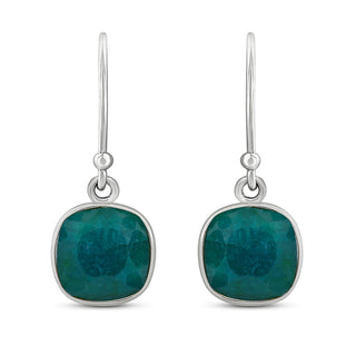 3.80 Carat Emerald Dangle Earrings in Sterling Silver