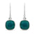 3.80 Carat Emerald Dangle Earrings in Sterling Silver
