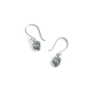 1.85 Carat Multi Colored Quartz Heart Dangle Earrings in Sterling Silver