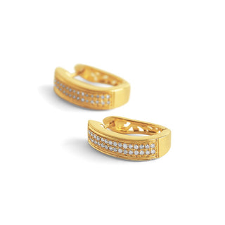 1/3 Carat Diamond Hoop Earrings in Yellow Gold-Plated Sterling Silver
