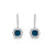 1.82 Carat Genuine London Blue Topaz & White Topaz Dangle Earrings in Sterling Silver