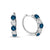 6.04 Carat Genuine Blue Topaz & White Topaz Hoop Earrings in Sterling Silver