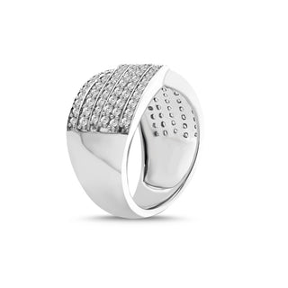 1.00 Carat Diamond Crossover Ring in Sterling Silver