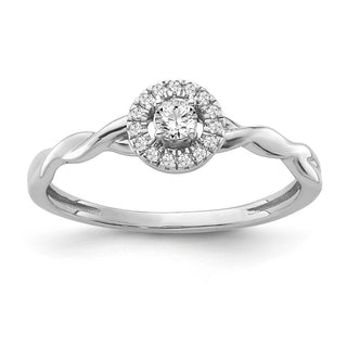1/6 Carat Diamond Halo Twist Ring in Sterling Silver