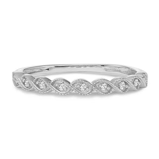 1/10ctw Diamond Stack Band in Sterling Silver