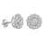 1/2 Carat Diamond Flower Stud Earrings in 10K White Gold