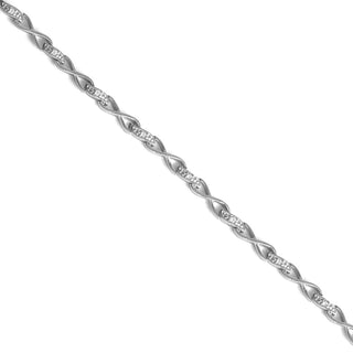 1/8 Carat Infinity Diamond Bracelet in Sterling Silver-7.5"
