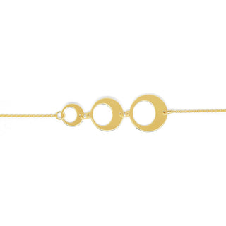Round Graduation Chain Gold Bracelet in 9K Yellow Gold-7.25"