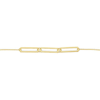 3-Link Gold Chain Bracelet in 9K Yellow Gold-7.25"