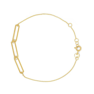 3-Link Gold Chain Bracelet in 9K Yellow Gold-7.25"
