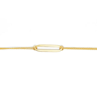 1-Link Gold Chain Bracelet in 9K Yellow Gold-7.25"
