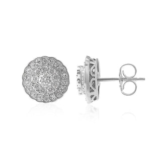 5/8 Carat Multi row Lab Grown Diamond Stud Earrings in Sterling Silver