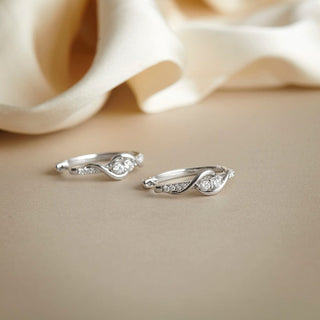1/2 Carat Lab Grown Diamond Embellished Linked Hoop Earrings in Sterling Silver