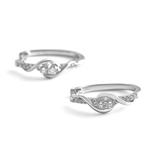 1/2 Carat Lab Grown Diamond Embellished Linked Hoop Earrings in Sterling Silver