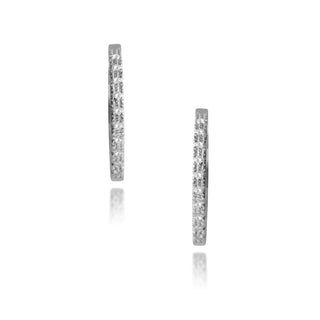 1/10 Carat Diamond Hoop Earrings in Sterling Silver