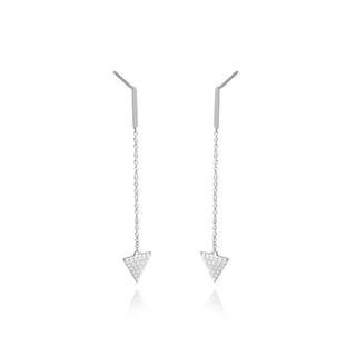 1/5 Carat Thread & Arrow Diamond Drop Earrings in Sterling Silver