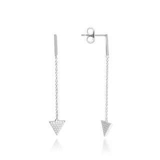 1/5 Carat Thread & Arrow Diamond Drop Earrings in Sterling Silver