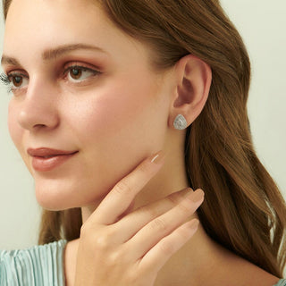 1/2 Carat Drop-shaped Diamond Stud Earrings in Sterling Silver