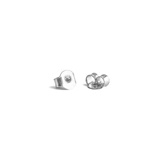 1/5 Carat Minimalistic Double-layered Round Diamond Stud Earrings in Sterling Silver
