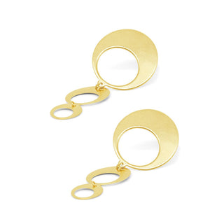 Round Graduation Gold Drop Earrings in 9K Yellow Gold