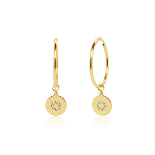 Dot Dangle Gold Drop Earrings in 9K Yellow Gold