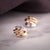 Tri-colored Gold Stud Earrings in 10K Gold