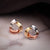 Tri-colored Triangle Gold Stud Earrings in 10K Gold