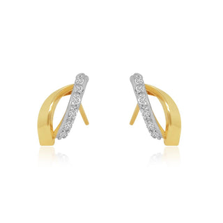 Sleek Diamond & Gold Stud Earrings in 10K Gold