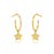 Dainty Star Dangle Gold Hoop Earrings in 10K Yellow Gold