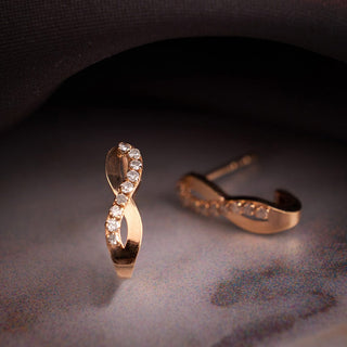 Infinity Diamond & Gold Stud Earrings in 10K Yellow Gold
