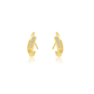 Plane Diamond & Gold Stud Earrings in 10K Yellow Gold