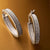 Stylish Band Glitter Gold Hoop Earrings in 9K White Gold