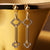 Alternating Flower & Diamond-shaped Glitter Gold Drop Earrings in 9K Yellow Gold