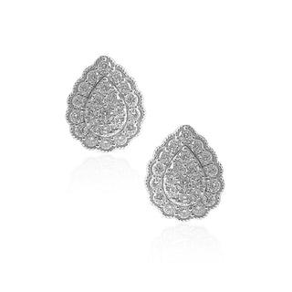 1/2 Carat Lab Grown Pear Shaped Diamond Stud Earrings in Sterling Silver