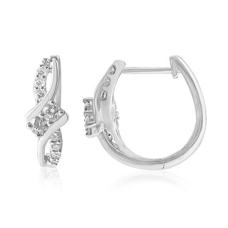 3/8 Carat Lab Grown Diamond Hoop Earrings with a Twist in Sterling Silver