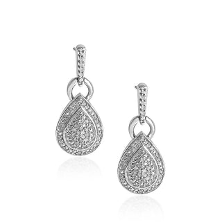 1/5 Carat Diamond Studded Drops in Sterling Silver