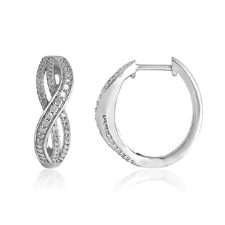 1/4 Carat Infinity Diamond Hoops in Sterling Silver