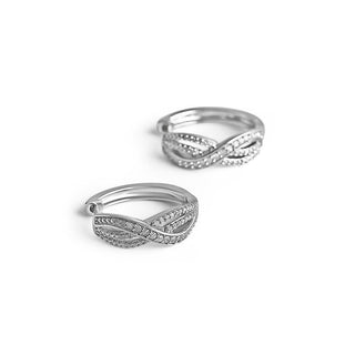 1/4 Carat Infinity Diamond Hoops in Sterling Silver