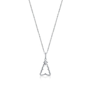 1/10 Carat Christmas Tree Diamond Pendant Necklace in Sterling Silver-18"