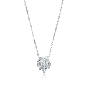 1/5 Carat Starburst Diamond Pendant Necklace in Sterling Silver-18"